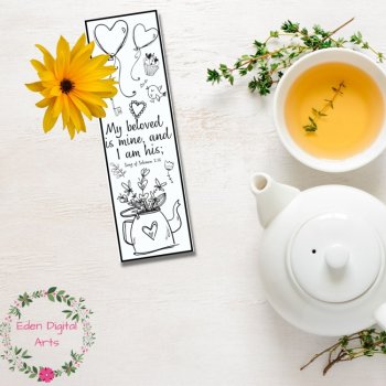 Song of Solomon Love Bible Verses Coloring Bookmarks Cards Valentines Wedding, image 4