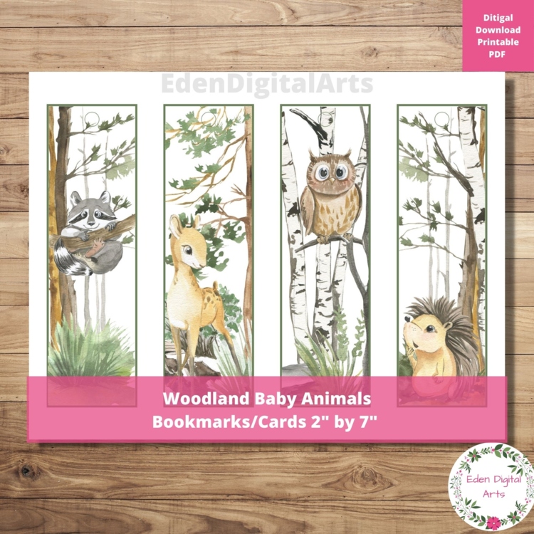 Cute Forest Baby Animals Bookmarks Class Student Keepsake Gift Tags Rewards