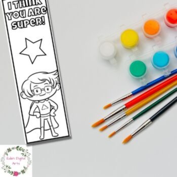 Superhero Coloring Bookmarks Class Kawaii Acts of Kindness DIY Cards Hero Craft, image 4