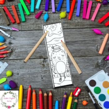 Bookmarks to Color Cute Folk Art Birds in the Garden Nature Relaxing Coloring, image 4
