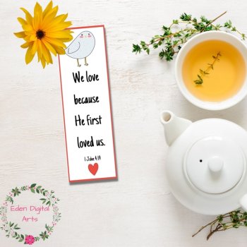 Love Bible Verse Bookmarks Scripture Valentine Cards Cute Animals DIY Gift, image 4