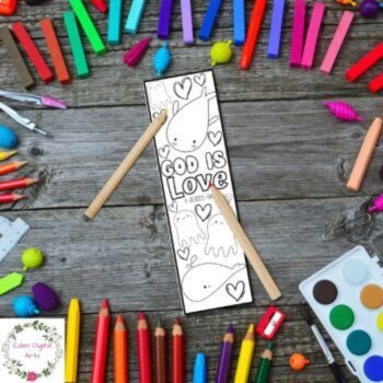Love Bible Verses & Cute Animals Coloring Bookmarks Scripture Valentine Cards, image 4