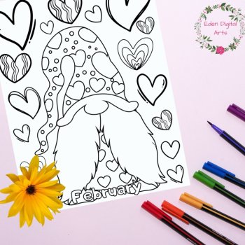 Winter Months Gnomes Snowflakes Coloring Pages Seasons Posters Craft, image 3