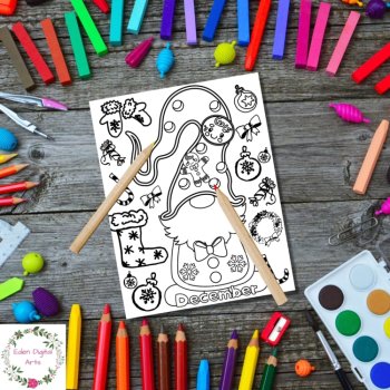 Winter Months Gnomes Snowflakes Coloring Pages Seasons Posters Craft, image 4