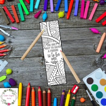 Friendship Quotes Coloring Bookmarks, DIY Friend Gift, Calming Zen Doodle Craft, image 3