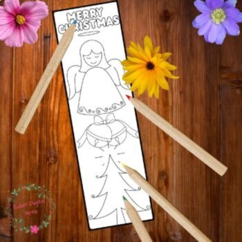 Christmas Coloring Bookmarks Relaxing Activity Keepsake Craft Gift for Parent, image 3