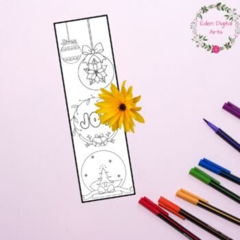 Christmas Coloring Bookmarks Relaxing Activity Keepsake Craft Gift for Parent, image 4