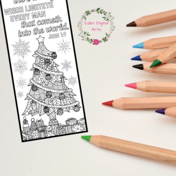 Christmas Bible Verse Coloring Bookmarks Relaxing Zen Craft for Teens Adults, image 3