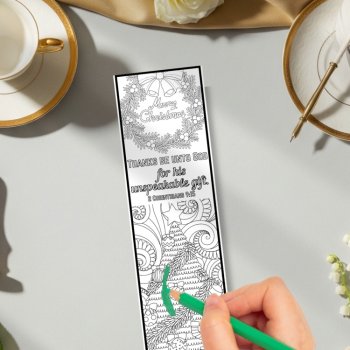 Christmas Bible Verse Coloring Bookmarks Relaxing Zen Craft for Teens Adults, image 4