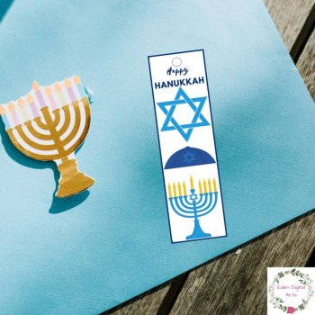 Happy Hanukkah Bookmarks or Gift Tags, Jewish Culture Appreciation, Class Gifts, image 4