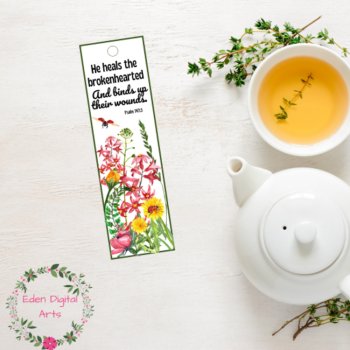 Get Well Bible Verses Scripture on Healing Wildflowers Bookmarks Gift Tags, image 3