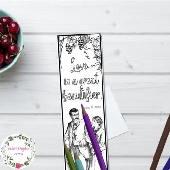 Little Women Quotes 8 Coloring Bookmarks Novel Study Book Club Craft DIY Gift, image 2