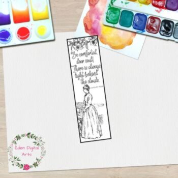 Little Women Quotes 8 Coloring Bookmarks Novel Study Book Club Craft DIY Gift, image 4