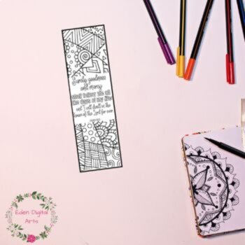 Psalm 23 Coloring Bible Verse Bookmarks, KJV Scripture Bible Class Craft Page, image 2