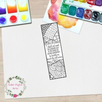 Psalm 23 Coloring Bible Verse Bookmarks, KJV Scripture Bible Class Craft Page, image 3