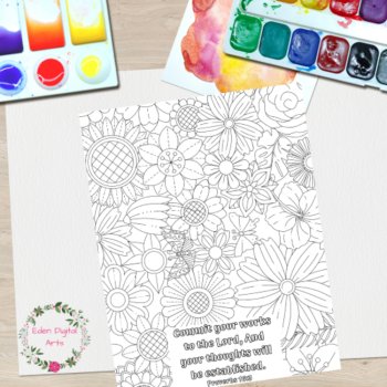 Floral Bible Verse 10 Coloring Pages Proverbs Scripture Wisdom for Women & Girls, image 4