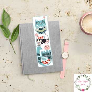 Nordic Slavic Folk Art Bookmarks Class Gift Tags Cards Scandinavian Animals, image 4