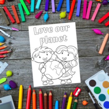Earth Day Cute Kawaii Planet Ecology Coloring Pages Recycling Class Posters, image 3