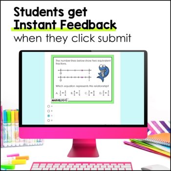 4th Grade Math Review Bundle - Digital Task Cards - Online STAAR Practice, image 4