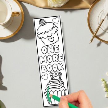 Cupcakes Sweets I Love Reading Coloring Bookmarks Relaxing Calm Craft Reward, image 3