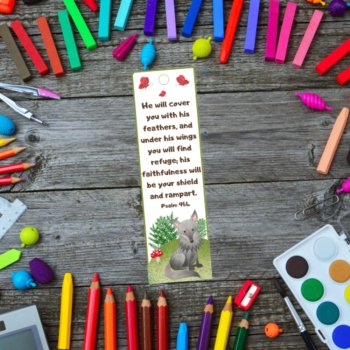 Bible Verse Bookmarks for Kids Psalm 91 Prayer of Protection Sunday School Gift, image 3