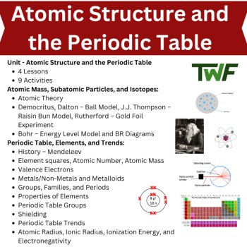 Atomic Structure and the Periodic Table Unit | Atomic Mass, Elements, Trends, image 2