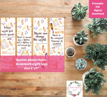 Music Quotes Bookmarks Orchestra Teacher Student DIY Gift Add On Tags Cards, image 2