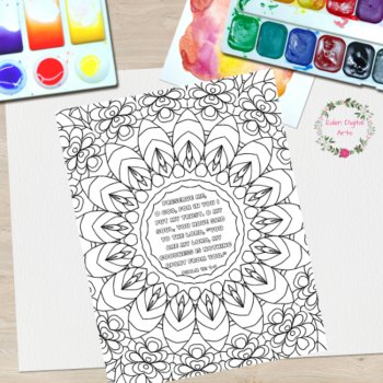 10 Psalms to Help Calm Anxiety Relaxing Mandala Bible Coloring Pages Activity, image 2