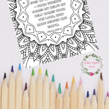 10 Psalms to Help Calm Anxiety Relaxing Mandala Bible Coloring Pages Activity, image 3