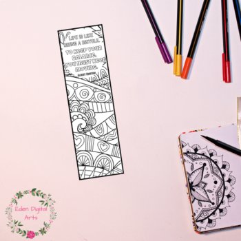 Albert Einstein Life Quotes Coloring Bookmarks Relaxing Doodle Calm Craft Reward, image 4