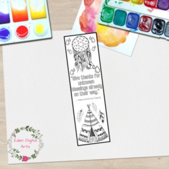 Native American Quotes Coloring Bookmarks Indigenous People Culture Appreciation, image 3