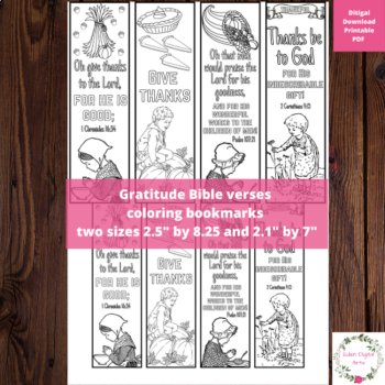 Gratitude Bible Verse Coloring Bookmarks Scripture Thanksgiving Craft Page, image 2