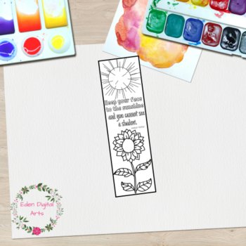 Helen Keller Quotes Coloring Bookmarks Women's History Calm Craft Keepsake Cards, image 4