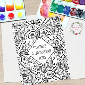 Mandala Coloring Pages Positive Affirmation Words Anti Anxiety Activity Teens, image 4