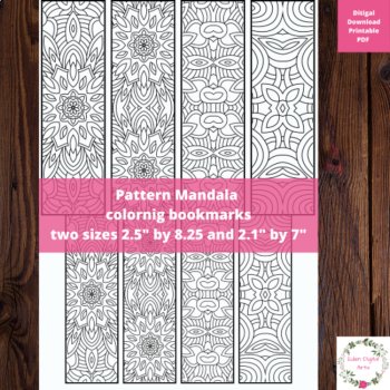 Pattern Mandala Coloring Bookmarks Relaxing Activity Craft Page, image 2