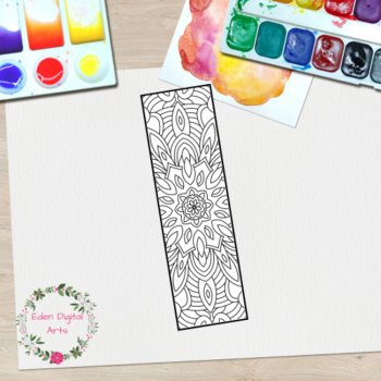 Pattern Mandala Coloring Bookmarks Relaxing Activity Craft Page, image 3