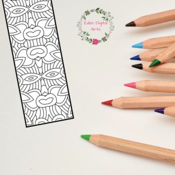 Pattern Mandala Coloring Bookmarks Relaxing Activity Craft Page, image 4