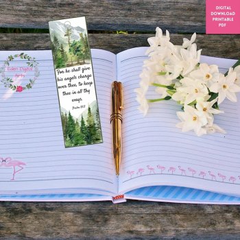 Psalm 91 Bookmarks Prayer of Protection Blessings, KJV Scripture Gift Tags, image 2