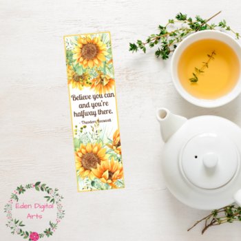 Sunflowers Motivational Quotes Bookmarks Achievement Inspiration Gift Tags, image 3