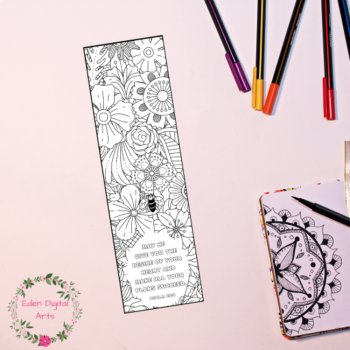 Floral Encouraging Psalms Bible Verse Coloring Bookmarks Scripture Calming Craft, image 2