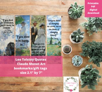 Leo Tolstoy Quotes Bookmarks Russian Classic Monet Artworks, image 2