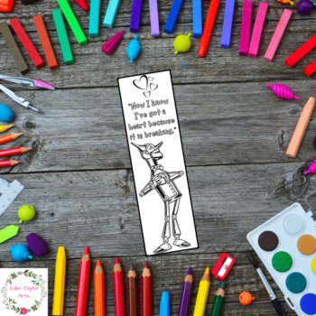 Wizard of Oz Quotes Coloring Bookmarks Literary Classroom Relaxing Activity Page, image 3