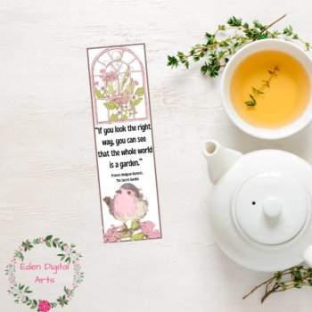 Secret Garden Bookmarks F Hodgson Burnett Quotes Literary Book Club Gift Tags, image 2