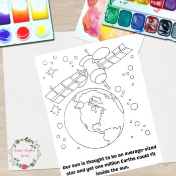 Cute & Fun Space Astronauts 20 Coloring Pages Posters NASA Facts Astronomy Calm, image 2