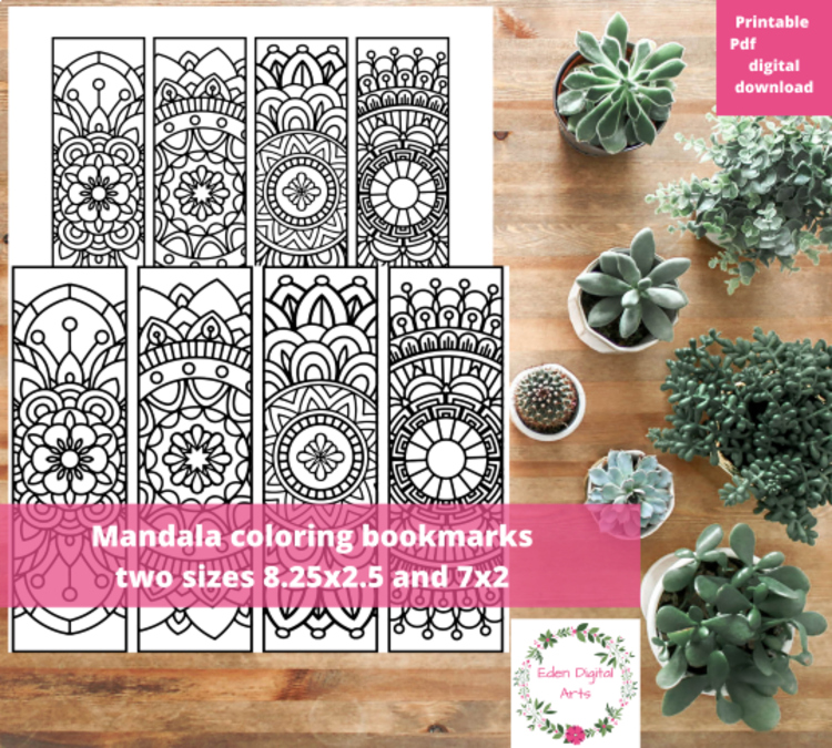 Mandala Coloring Bookmarks Relaxing Calming Activity Page Fun Downtime