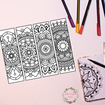 Mandala Coloring Bookmarks Relaxing Calming Activity Page Fun Downtime, image 2