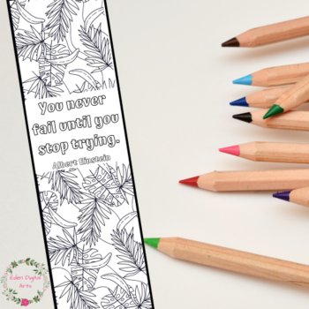 Albert Einstein Inspirational Quotes Coloring Bookmarks Fast Finisher Craft Gift, image 2