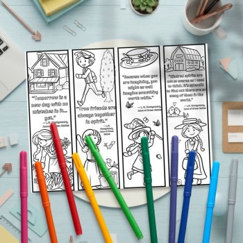 Coloring Bookmarks Quotes From Anne of Green Gables Literary Activity Page PDF, image 2