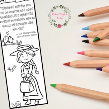 Coloring Bookmarks Quotes From Anne of Green Gables Literary Activity Page PDF, image 3