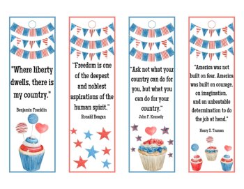 American Patriotic Bookmarks Gift Tags, Military Veteran Appreciation Memorial, image 3